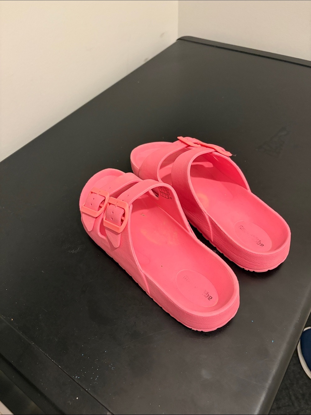 Kids Pink Slide Sandals with Adjustable Buckles